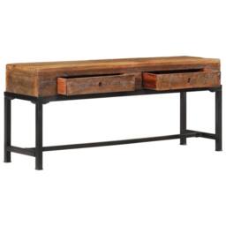 Berkfield Home TV Cabinet 110x30x46 cm Solid Wood Reclaimed in Brown - Size: 110 x 30 x 46 cm - thumbnail 3