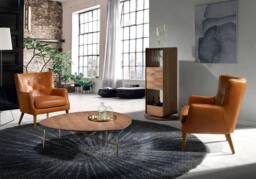 Angel Cerda Brown Chester Armchair, Split Cowhide Leather, Walnut - thumbnail 4