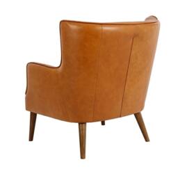 Angel Cerda Brown Chester Armchair, Split Cowhide Leather, Walnut - thumbnail 5