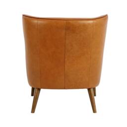 Angel Cerda Brown Chester Armchair, Split Cowhide Leather, Walnut - thumbnail 6