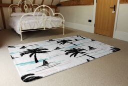 Benjamin Tate Design Palm Trees & Sailboats Rug in Natural - Size: Large - thumbnail 3