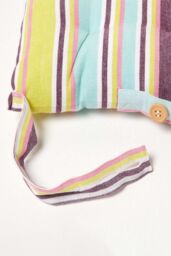 Homescapes Set of 4 Osaka Green Stripe Seat Pad with Button Straps, 40 x 40 cm - Size: 40 cm x 40 cm - thumbnail 5