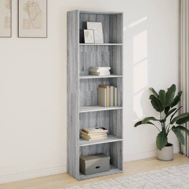 Berkfield Home Decorative Bookcase Grey Sonoma 60x30x189 cm Engineered Wood - Size: 60 x 30 x 189 cm - image 1