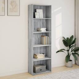 Berkfield Home Decorative Bookcase Grey Sonoma 60x30x189 cm Engineered Wood - Size: 60 x 30 x 189 cm - thumbnail 1