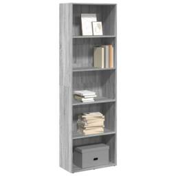 Berkfield Home Decorative Bookcase Grey Sonoma 60x30x189 cm Engineered Wood - Size: 60 x 30 x 189 cm - thumbnail 2
