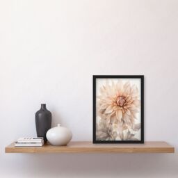 Artery8 Elegant Dahlia Soft Pastel Flower Aesthetic Calm Pastel Tone Petals Artwork Framed Wall Art Print A4 in Black - thumbnail 4
