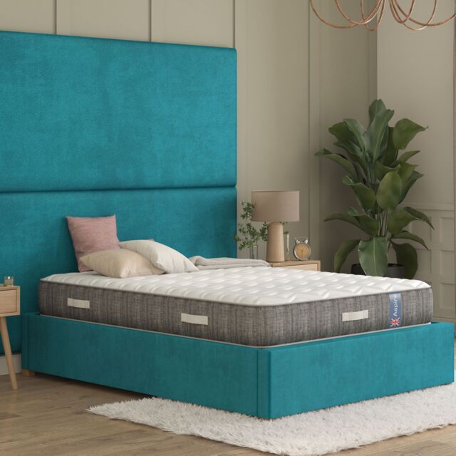 Aspire Pocket Sprung Mattress with British Wool Fillings in White - Size: Small Single - image 1