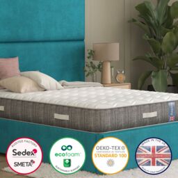 Aspire Pocket Sprung Mattress with British Wool Fillings in White - Size: Small Single - thumbnail 6