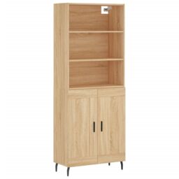 Berkfield Home Highboard Sonoma Oak 69.5x34x180 cm Engineered Wood in Brown - thumbnail 2