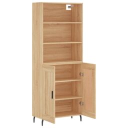 Berkfield Home Highboard Sonoma Oak 69.5x34x180 cm Engineered Wood in Brown - thumbnail 4