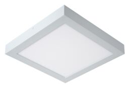 Lucide 'BRICE' Dimmable Stylish Square Bathroom LED Flush Ceiling Light in White - thumbnail 2