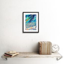 "Artery8 Wall Art Print Tropical Beach Seaside Waves Abstract Framed in Black - Size: W7"" x H9""" - thumbnail 2