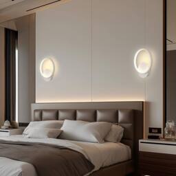 COMELY Indoor Wall Lights, 12W White Round Wall Lights, Warm White 3000K - thumbnail 2