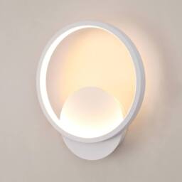 COMELY Indoor Wall Lights, 12W White Round Wall Lights, Warm White 3000K - thumbnail 1