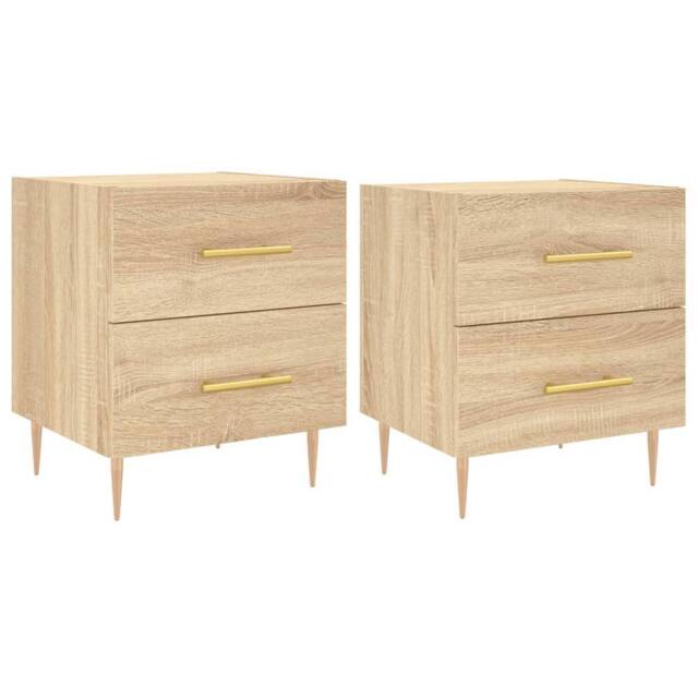 Berkfield Home Bedside Cabinets 2 pcs Sonoma Oak 40x35x47.5 cm Engineered Wood in Brown - image 1