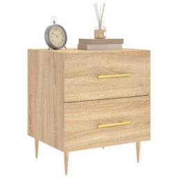 Berkfield Home Bedside Cabinets 2 pcs Sonoma Oak 40x35x47.5 cm Engineered Wood in Brown - thumbnail 3