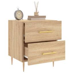 Berkfield Home Bedside Cabinets 2 pcs Sonoma Oak 40x35x47.5 cm Engineered Wood in Brown - thumbnail 4