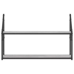 Berkfield Home 2-Tier Wall Shelf Grey Sonoma 80x21x51 cm Engineered Wood - Size: 80 x 21 x 51 cm - thumbnail 4