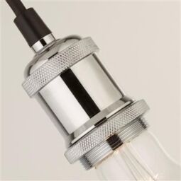 CGC Lighting 'Cassie' Chrome 1.5m adjustable E27 Ceiling Pendant & Matching ceiling Rose in Metallic Silver - thumbnail 2