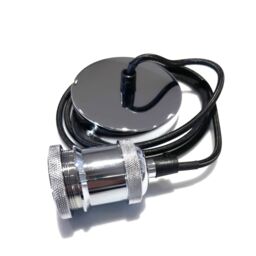 CGC Lighting 'Cassie' Chrome 1.5m adjustable E27 Ceiling Pendant & Matching ceiling Rose in Metallic Silver - thumbnail 9