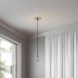 CGC Lighting 'Cassie' Chrome 1.5m adjustable E27 Ceiling Pendant & Matching ceiling Rose in Metallic Silver - thumbnail 8