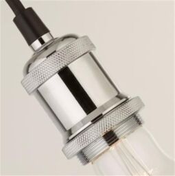CGC Lighting 'Cassie' Chrome 1.5m adjustable E27 Ceiling Pendant & Matching ceiling Rose in Metallic Silver - thumbnail 7