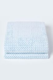 Homescapes Mora Faux Fur Velvet Throw in Blue - Size: 130 cm x 160 cm - thumbnail 2