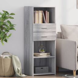 Berkfield Home Highboard Grey Sonoma 45x42.5x124 cm Engineered Wood - thumbnail 1