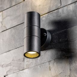 CGC Lighting 'Leon' Black Stainless Steel GU10 Up & Down Outdoor Wall Light IP44 - thumbnail 7