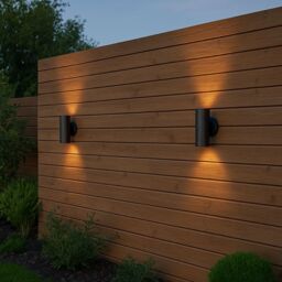 CGC Lighting 'Leon' Black Stainless Steel GU10 Up & Down Outdoor Wall Light IP44 - thumbnail 8