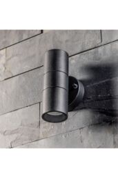 CGC Lighting 'Leon' Black Stainless Steel GU10 Up & Down Outdoor Wall Light IP44 - thumbnail 3