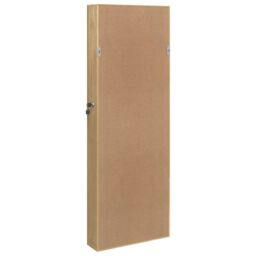 Berkfield Home Mirror Jewellery Cabinet with LED Lights Wall Mounted in Brown - thumbnail 6