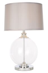 Orsina Edna Small Silver Silk Shade Table Lamp - thumbnail 2