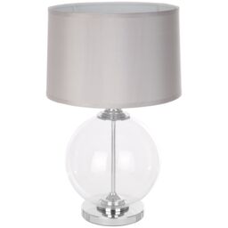 Orsina Edna Small Silver Silk Shade Table Lamp - thumbnail 3