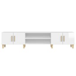 Berkfield Home TV Cabinet High Gloss White 180x31.5x40 cm Engineered Wood - thumbnail 6