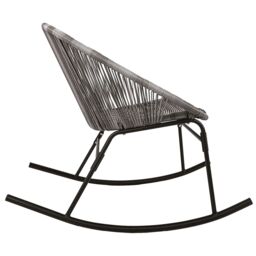 Charles Bentley Zanzibar Rocking Chair Grey Rattan String Seat - thumbnail 4