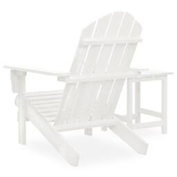 Berkfield Home Elegant Garden Adirondack Chair with Table Solid Fir Wood White - thumbnail 4