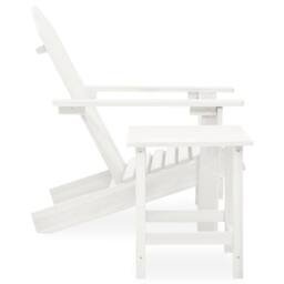 Berkfield Home Elegant Garden Adirondack Chair with Table Solid Fir Wood White - thumbnail 1