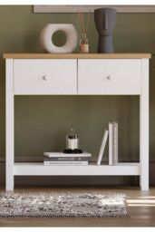 Home Discount Vida Designs Arlington 2 Drawer Console Table Storage Organizer in White - thumbnail 3