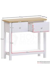 Home Discount Vida Designs Arlington 2 Drawer Console Table Storage Organizer in White - thumbnail 2