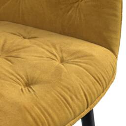 More4Homes Arlo White Marble Top W Black Leg + Anika Velvet Dining Chair Set Of 4 in Mustard - thumbnail 4