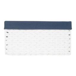 Red Hamper Paper Rope Rectangular Storage Basket with Navy Blue Cotton Lining in White - Size: Large - thumbnail 3