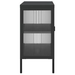 Berkfield Home Sideboard Black 105x35x70 cm Glass & Steel - Size: 105 x 35 x 70 cm - thumbnail 6