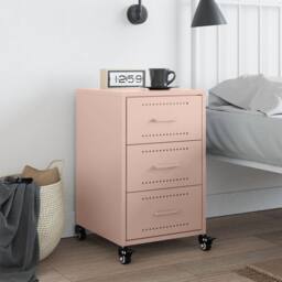 Berkfield Home Stylish Bedside Cabinet Pink 36x39x59 cm Steel - Size: 36 x 39 x 59 cm
