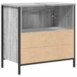 Berkfield Home Bathroom Basin Cabinet Grey Sonoma 60x34.5x60 cm - thumbnail 8