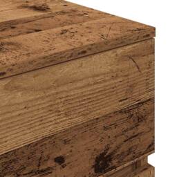 Berkfield Home Durable Bedside Cabinet with 3 Drawers Old Wood 39x35x65 cm in Brown - Size: 39 x 35 x 65 cm - thumbnail 9