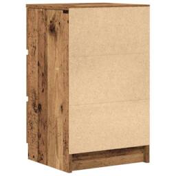 Berkfield Home Durable Bedside Cabinet with 3 Drawers Old Wood 39x35x65 cm in Brown - Size: 39 x 35 x 65 cm - thumbnail 8