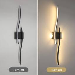 COMELY Indoor Wall Lights, Black Modern LED Wall Lights 27W, Warm White 3000K - thumbnail 9