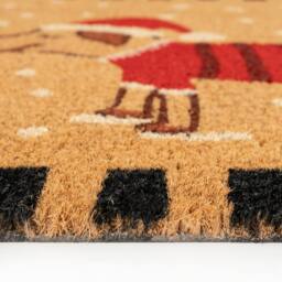 Kukoon Front Door Mat Christmas Décor Natural Coir Rug - Steven in Beige - Size: 45 cm x 120 cm - thumbnail 5
