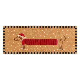 Kukoon Front Door Mat Christmas Décor Natural Coir Rug - Steven in Beige - Size: 45 cm x 120 cm - thumbnail 1